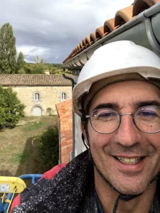Luc BERTIN sur une nacelle